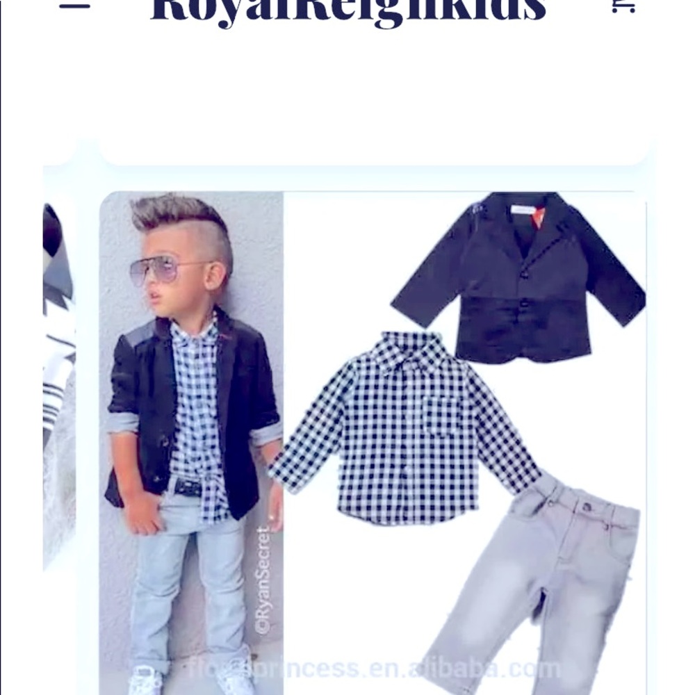 Blue & gray 3 piece set (Royal Reign Kids)